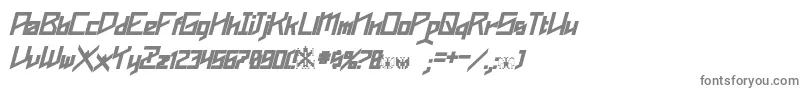 Phoenixians Bold Italic-fontti – harmaat kirjasimet valkoisella taustalla