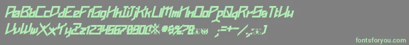 フォントPhoenixians Bold Italic – 灰色の背景に緑のフォント