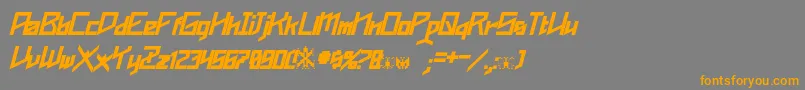 フォントPhoenixians Bold Italic – オレンジの文字は灰色の背景にあります。