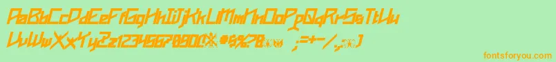 Шрифт Phoenixians Bold Italic – оранжевые шрифты на зелёном фоне