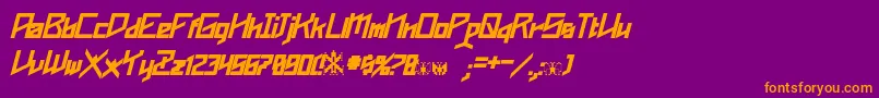 Phoenixians Bold Italic-fontti – oranssit fontit violetilla taustalla