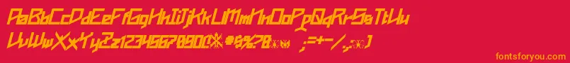 Шрифт Phoenixians Bold Italic – оранжевые шрифты на красном фоне