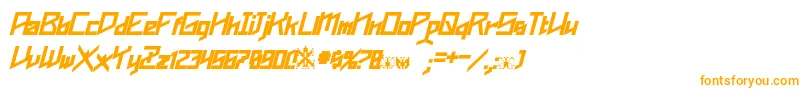 フォントPhoenixians Bold Italic – 白い背景にオレンジのフォント
