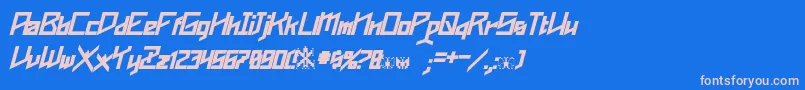 フォントPhoenixians Bold Italic – ピンクの文字、青い背景