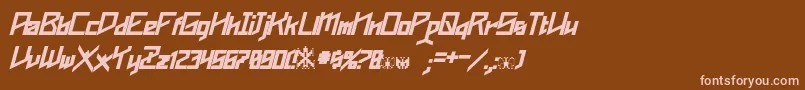 フォントPhoenixians Bold Italic – 茶色の背景にピンクのフォント