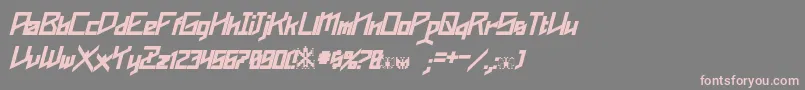 フォントPhoenixians Bold Italic – 灰色の背景にピンクのフォント