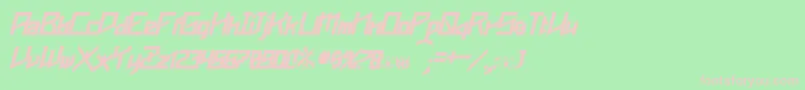 フォントPhoenixians Bold Italic – 緑の背景にピンクのフォント