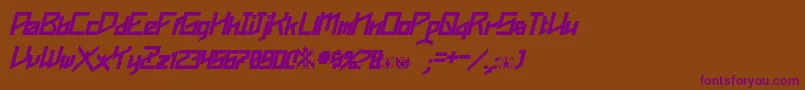 Шрифт Phoenixians Bold Italic – фиолетовые шрифты на коричневом фоне