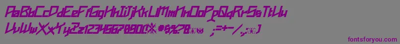 フォントPhoenixians Bold Italic – 紫色のフォント、灰色の背景
