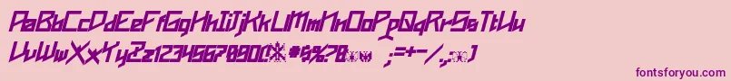 Шрифт Phoenixians Bold Italic – фиолетовые шрифты на розовом фоне
