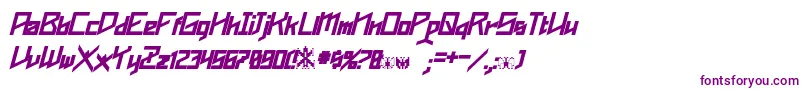 フォントPhoenixians Bold Italic – 白い背景に紫のフォント
