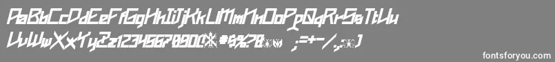 Шрифт Phoenixians Bold Italic – белые шрифты на сером фоне