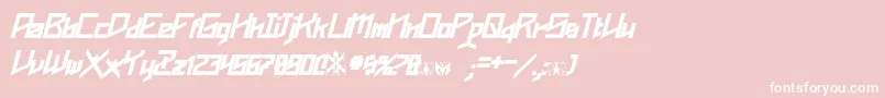 Phoenixians Bold Italic Font – White Fonts on Pink Background