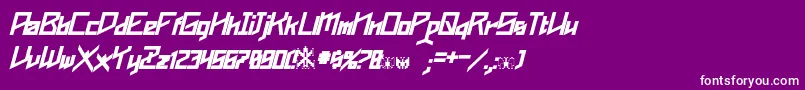 Шрифт Phoenixians Bold Italic – белые шрифты на фиолетовом фоне