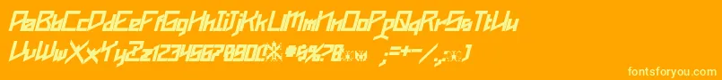 Шрифт Phoenixians Bold Italic – жёлтые шрифты на оранжевом фоне
