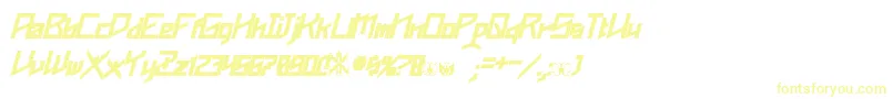 Phoenixians Bold Italic-Schriftart – Gelbe Schriften auf weißem Hintergrund