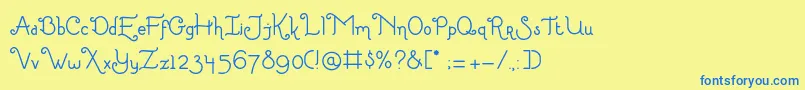 LittleEdelweiss Font – Blue Fonts on Yellow Background