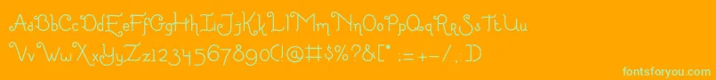 LittleEdelweiss Font – Green Fonts on Orange Background