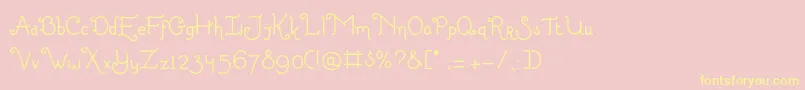 LittleEdelweiss Font – Yellow Fonts on Pink Background