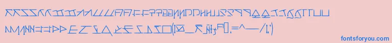 フォントAeridanishscript – ピンクの背景に青い文字