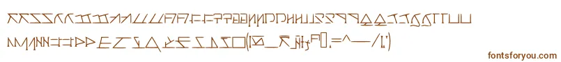 Aeridanishscript-Schriftart – Braune Schriften auf weißem Hintergrund