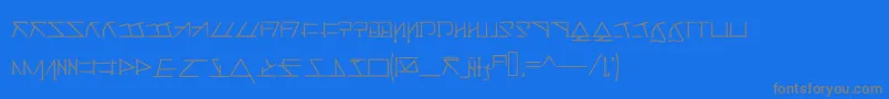 フォントAeridanishscript – 青い背景に灰色の文字