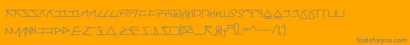 フォントAeridanishscript – オレンジの背景に灰色の文字