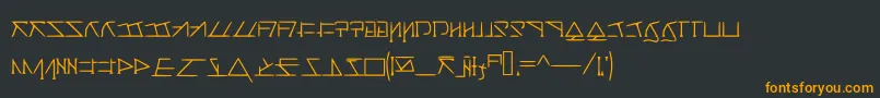 Шрифт Aeridanishscript – оранжевые шрифты на чёрном фоне