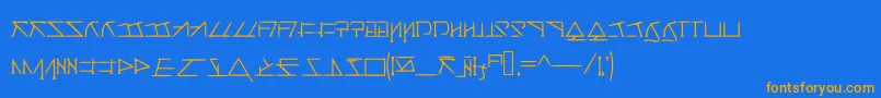 Шрифт Aeridanishscript – оранжевые шрифты на синем фоне