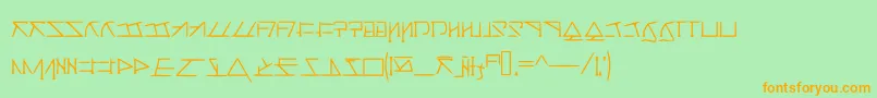 Шрифт Aeridanishscript – оранжевые шрифты на зелёном фоне