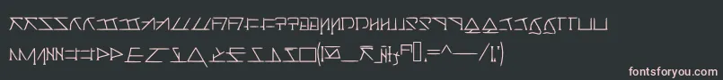 フォントAeridanishscript – 黒い背景にピンクのフォント