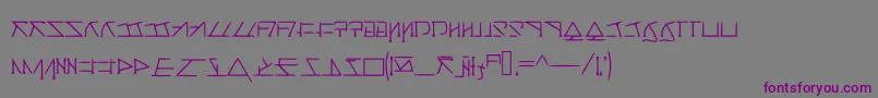フォントAeridanishscript – 紫色のフォント、灰色の背景