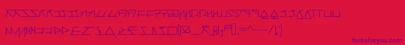 フォントAeridanishscript – 赤い背景に紫のフォント