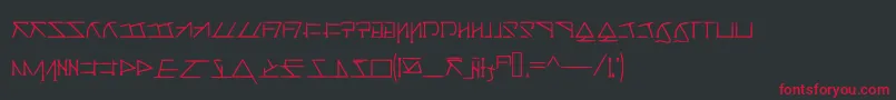 フォントAeridanishscript – 黒い背景に赤い文字