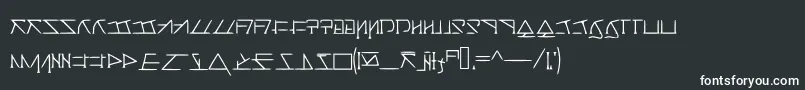 フォントAeridanishscript – 白い文字