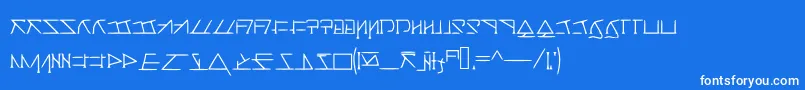 フォントAeridanishscript – 青い背景に白い文字