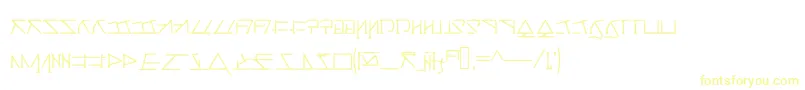 フォントAeridanishscript – 黄色のフォント