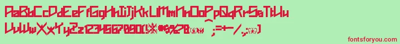 Phoenixians Bold-Schriftart – Rote Schriften auf grünem Hintergrund