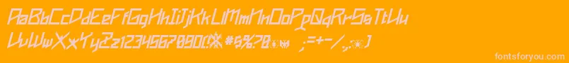 Шрифт Phoenixians Italic – розовые шрифты на оранжевом фоне