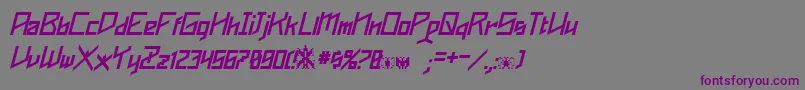 フォントPhoenixians Italic – 紫色のフォント、灰色の背景