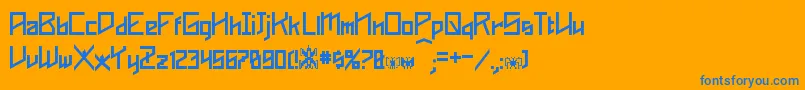 Phoenixians Font – Blue Fonts on Orange Background