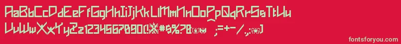 Phoenixians Font – Green Fonts on Red Background