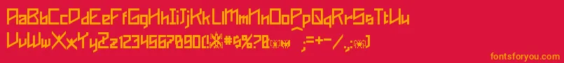 フォントPhoenixians – 赤い背景にオレンジの文字