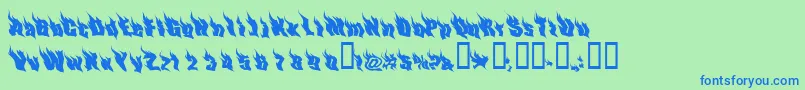 PhoenixTwo-fontti – siniset fontit vihreällä taustalla