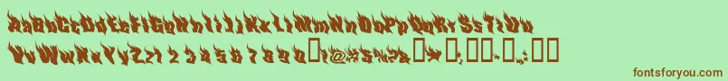 PhoenixTwo Font – Brown Fonts on Green Background