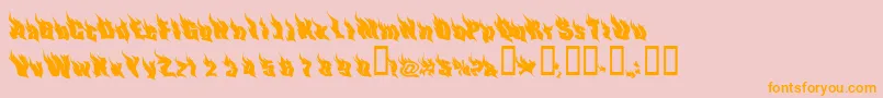 フォントPhoenixTwo – オレンジの文字がピンクの背景にあります。