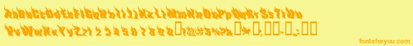 PhoenixTwo-Schriftart – Orangefarbene Schriften auf gelbem Hintergrund