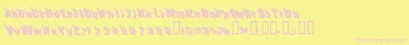 PhoenixTwo Font – Pink Fonts on Yellow Background