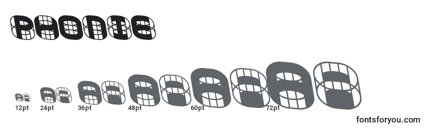 Размеры шрифта PHONIE   (136807)