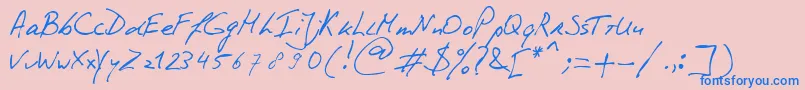 PhontPhreaks Handwriting-Schriftart – Blaue Schriften auf rosa Hintergrund